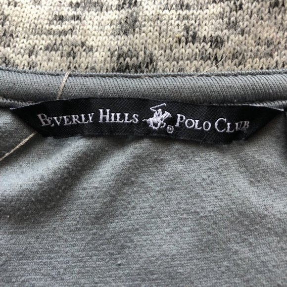 Beverly Hills Polo Club Gray Marled Zip-Up Knit Jacket Sweater XL - Picture 9 of 9